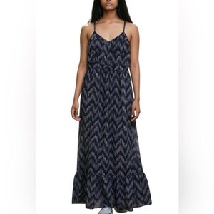 American Eagle Outfitters Maxi Sleeveless Dress Medium Blue Purple Lined BoHo